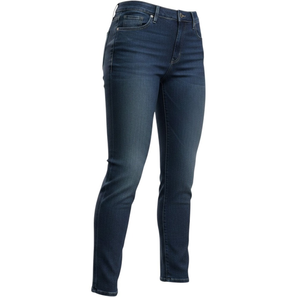 Krazy Larry Pull-On Ankle Pants Dark‎ Indigo Stretch Straight Leg Trousers
